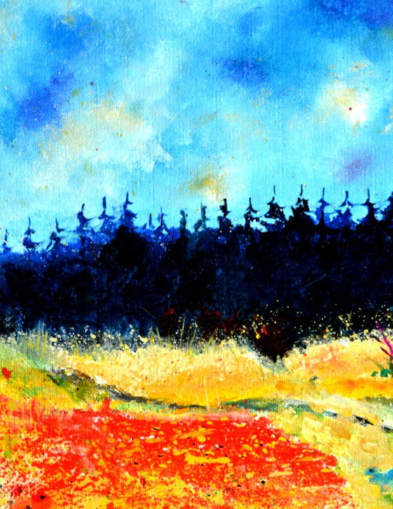 Een veld met rode klaprozen – P. Ledent, Kunst, Canvas (photo 2 of 5)