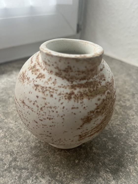 Image 1 of Dove ceramic sculpture spherical vase