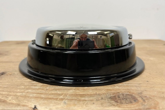 Image 1 of Vintage zwarte Citizen maritieme wandklok, jaren 70