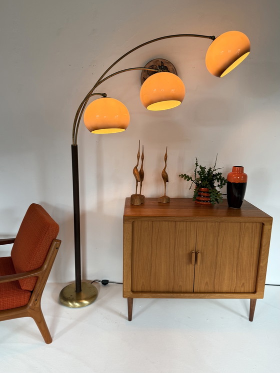Vintage Triple Messing Mushroom Booglamp, Dijkstra ‘70 – Dijkstra Lampen, Vloerlampen, Brass, Metal (photo 10 of 15)