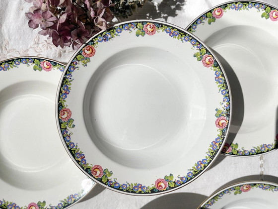 6 DIGOIN Platos Hondos de Porcelana Opaca, Diseño Floral '3984' – Loza (photo 4 of 9)