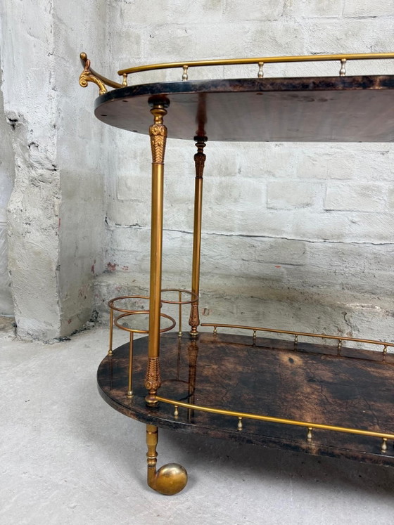 Carrello bar Aldo Tura, Carrelli bar, Metallo, Legno, Nero (foto 3 di 7)