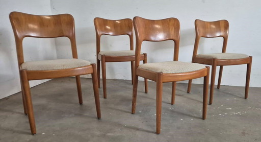 Chaises de salle à manger en teck par Niels Koefoed