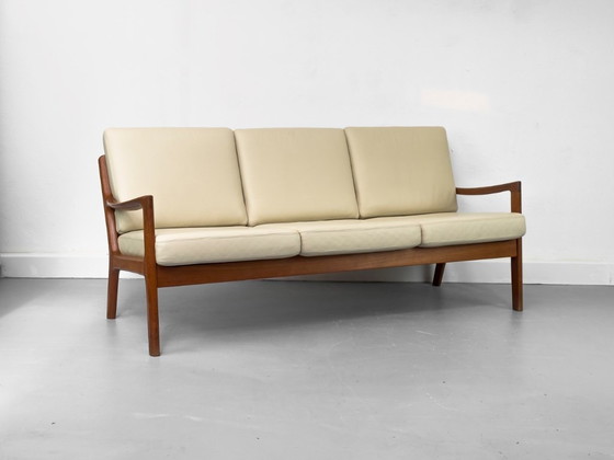 Canapé Senator 3 places en cuir et teck, par Ole Wanscher pour Cado, 1977 – Canapés 3 places, Leather (photo 17 of 26)