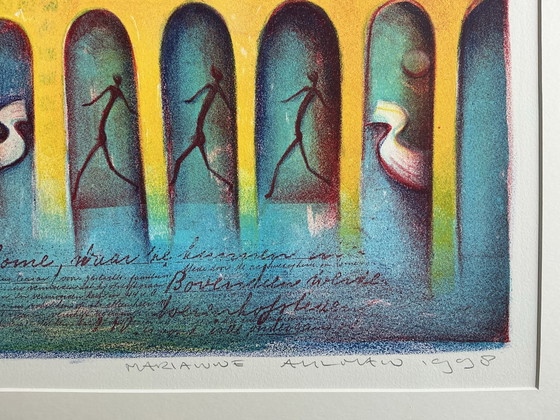 Marianne Aulman - Atlantis XIII, litografia a colori (incorniciata) – Arte, Vetro, Carta (photo 3 of 15)