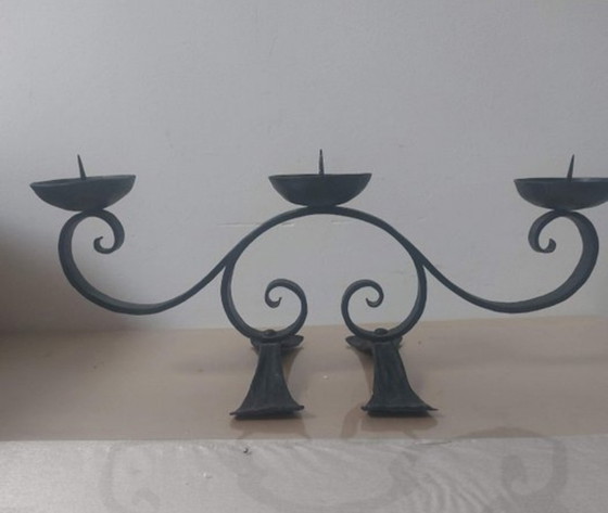 Art Deco kaarshouder smeedijzer – Kandelaars en kaarsen, Iron (photo 3 of 6)