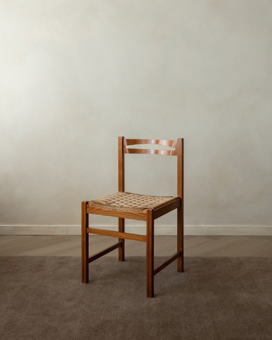 Image 1 of Vintage Italian Rustic Modern Dining Chairs by Snaidero, 1970s, Set of 5