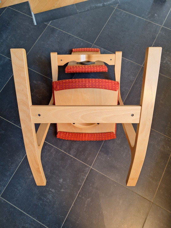 Chaise emblématique Stokke Actulum Balans en orange rétro – Peter Opsvik – Chaises de bureau, Textile, Bois (photo 7 of 8)