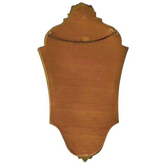 Image 1 of Vintage barok mid-century gouden kuifspiegel bladgoud 1950's