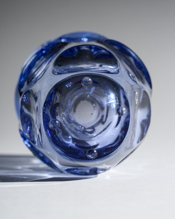 Image 1 of Mid-Century Glass Duo Jan Beránek Škrdlovice Sculptural Mastery in Lilac & Pink