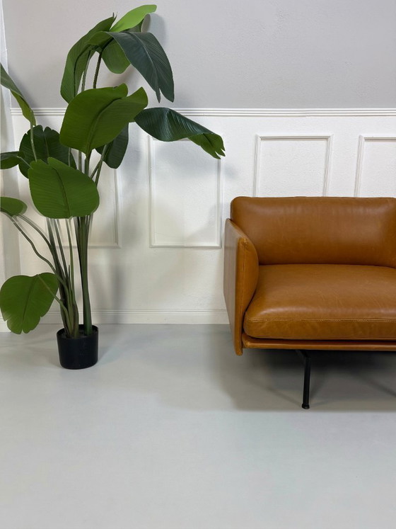 Image 1 of Canapé 2 places Muuto Outline en cuir cognac marron