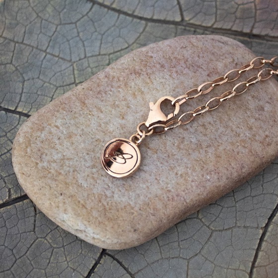 Image 1 of Collier Bronzallure Milano plaqué or 18 carats, cœur en quartz rose