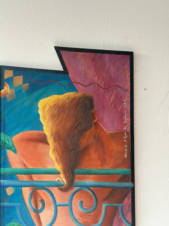 French Neo-Expressionist Diptych 1982 – Paintings & Drawings, Postmodern (photo 4 of 5)
