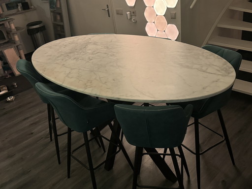 Brand new luxury high marble Carrara table for sale!