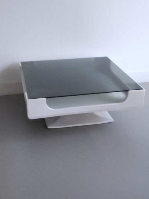 Tavolino da caffè vintage in stile spaziale o tavolino da caffè