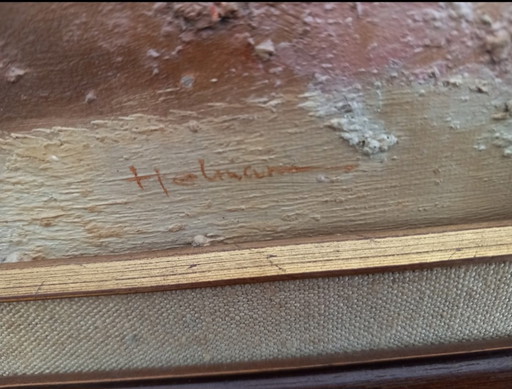 Exceptional Oil on Canvas by Robert Helman (1910-1990) - Bouquet with Knife - Vintage 1960