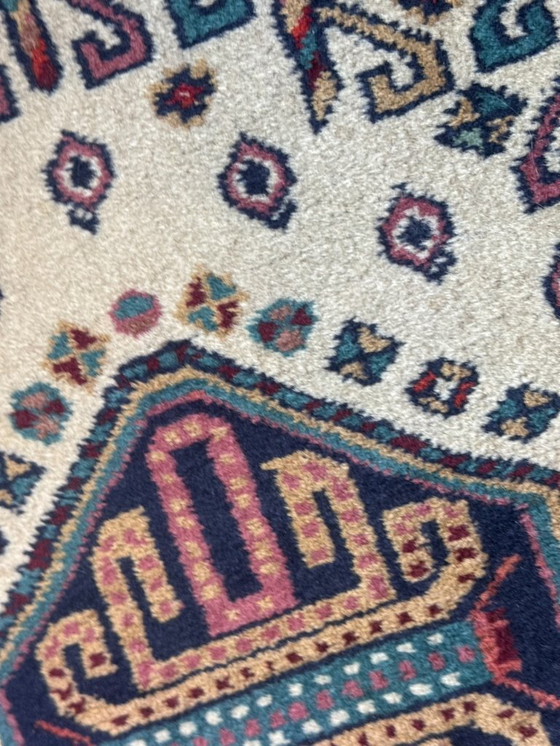 Image 1 of Handgeknoopte Kazak loper wit 73x315cm