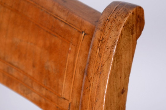 Restored Biedermeier Armchair with Stool, Beech, Oak, Cherry, Austria, 1830s – Textile, Wood (photo 12 of 20)
