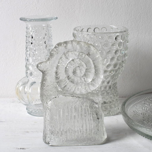 Pressed Glass Statue / Vintage Capricorn Figurine by Pavel Panek / Glass Union / Rudolfova Hut / Czech Republic / 1970