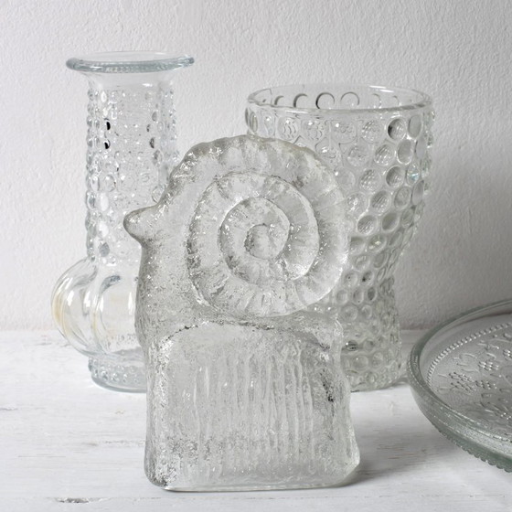 Image 1 of Beeldje van geperst glas / Vintage Steenbok-beeldje van Pavel Panek / Glass Union / Rudolfova Hut / Tsjechië / 1970