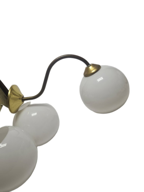 Art Deco wandlamp, Polen, jaren 1950 – Wandlampen, Glass, Brass (photo 4 of 9)