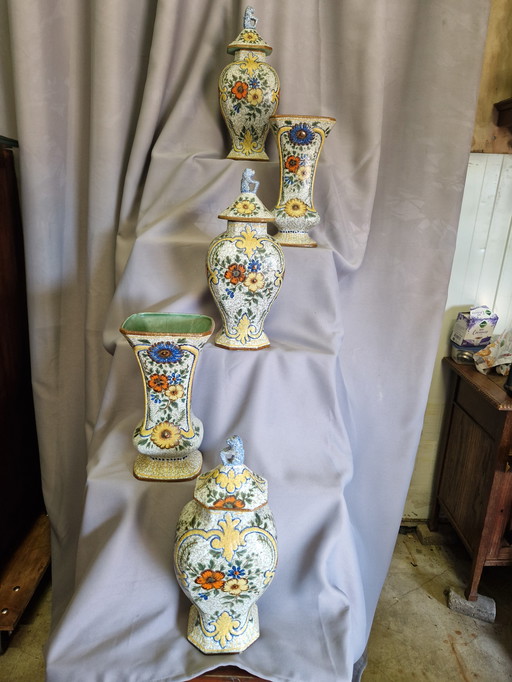 Old Delft pots and vases set
