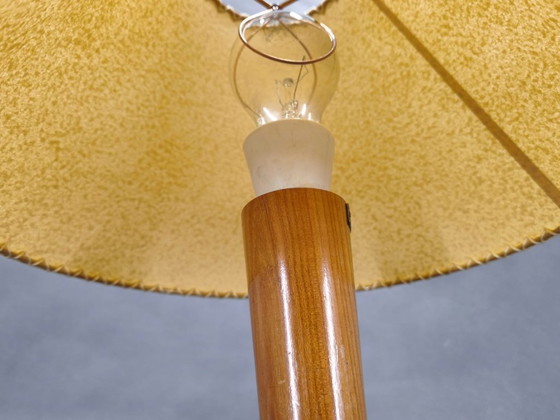 Image 1 of Mid Century Maple Table Lamp Tripod Base ULUV Style, 1960s
