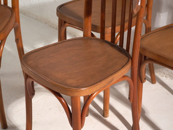 Set aus vier antiken Stühlen im Thonet-Stil aus Bugholz – Mitteleuropa, circa 1930 #4 – Esszimmerstühle (photo 16 of 40)