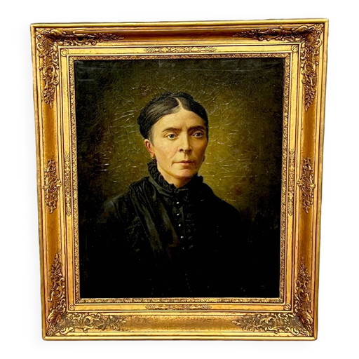"Portret van een dame" van Claude Honoré Hugrel ( ) – schilderijen tekeningen, Canvas