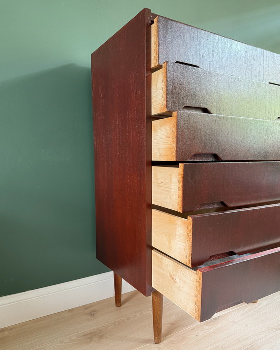 Image 1 of Vintage Deense ladekast met 6 laden