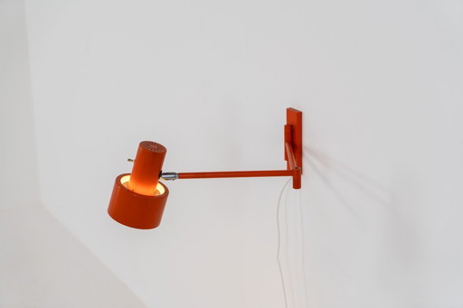 Oranje “Skala” wandlamp van Jo Hammerborg voor Fog & Mørup (Denemarken, jaren 60).