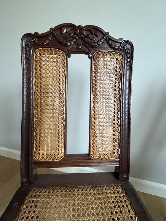 Image 1 of 4x Vintage Houten Eetkamer Stoelen