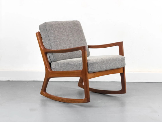 Senator Rocking Chair in Teak by Ole Wanscher for Cado, 1974, Wool, Mid Century Modern (photo 15 of 31)