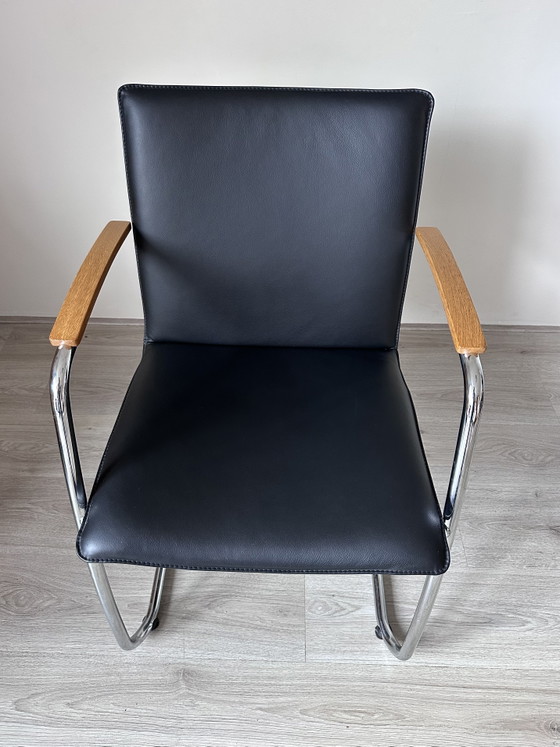 4x Leolux Freyr Design Chaises de salle à manger – Chrome, Wood, Modern (photo 7 of 12)