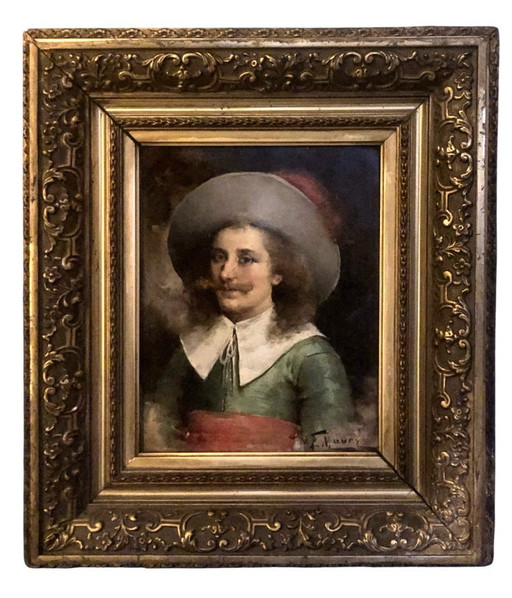 François Maury (1861–1933) – Porträt aus dem 19. Jahrhundert – Öl auf Holz, signiert – Französische akademische Malerei