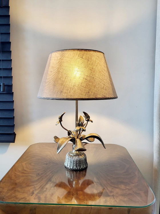 Image 1 of Fleur de lis lamp, hollywood Regency, vermoedelijk Maison jansen, Frankrijk, jaren 50/60