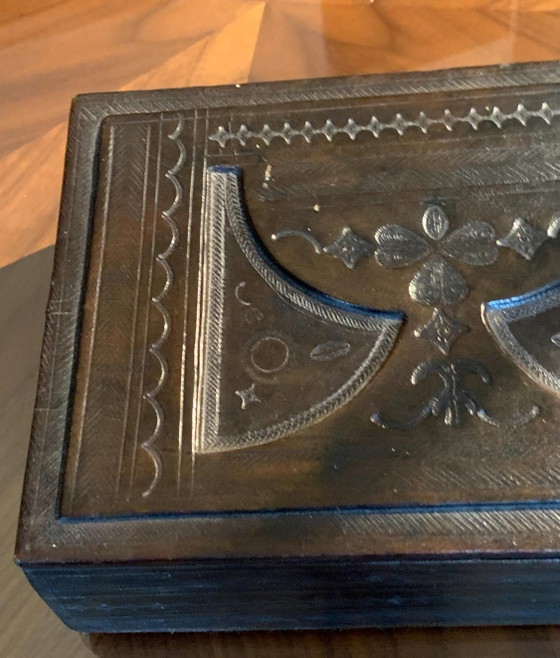 Vintage Tuareg/Niger Gift Box Set in Wood and Hand-Carved Black Leather (Duo) – Decorative Objects (photo 5 of 26)
