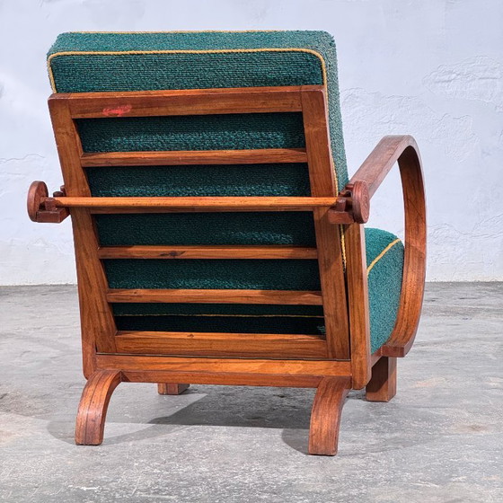 Poltrona Art Déco con schienale regolabile, Cecoslovacchia, anni '30 – Poltrone, Tessile, Legno (photo 11 of 14)