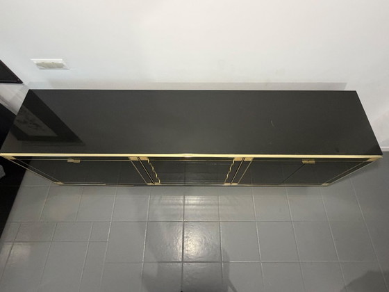 Pierre Cardin Sideboard With Brass Black Lacquered Shell Inlays, 1980 – Wood (photo 15 of 64)