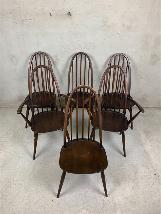 Image 1 of 6x Ercol Quaker chairs