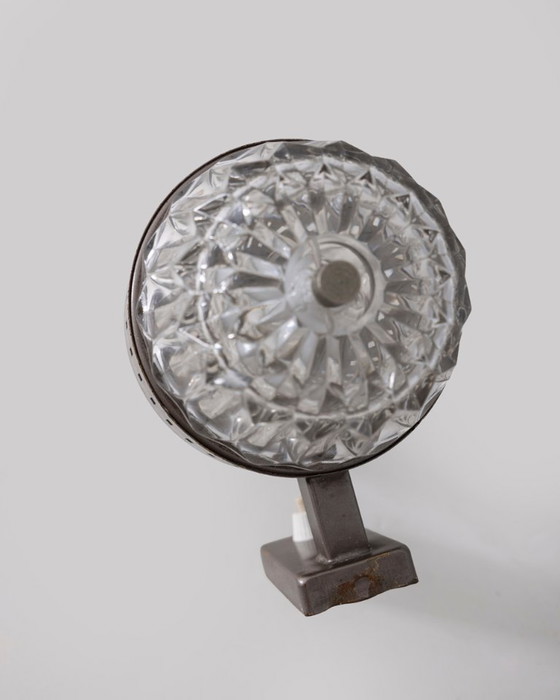 Image 1 of Paire d'appliques murales vintage des années 1960 en métal et cristal, design italien