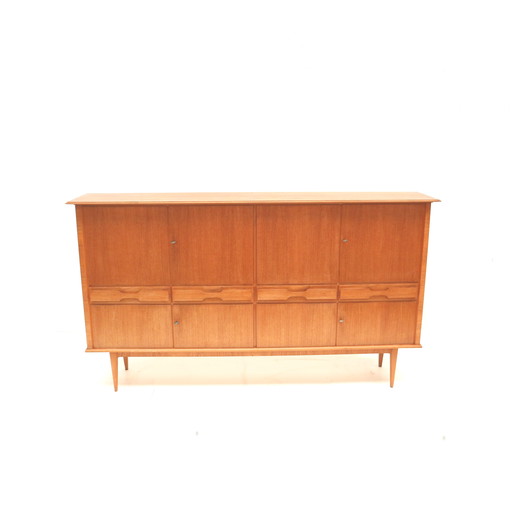 Large Vintage Teak Highboard Made in the 1960s