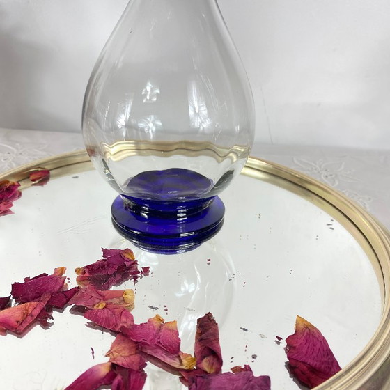 Caraffa in vetro Art Déco con tappo in vetro e base blu, 0,7 l – Bicchieri e caraffe, Glass (photo 3 of 6)