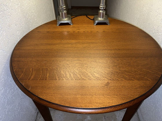 Mesa de madera de cerezo 110 cm, Metal, Rojo (foto 2 de 6)