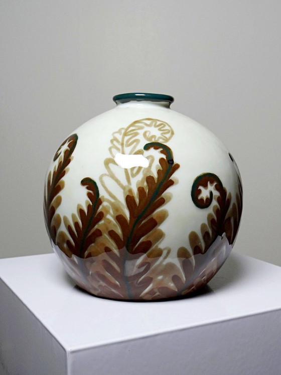 Image 1 of Small Tharaud Limoges porcelain ball vase circa 1920-1940