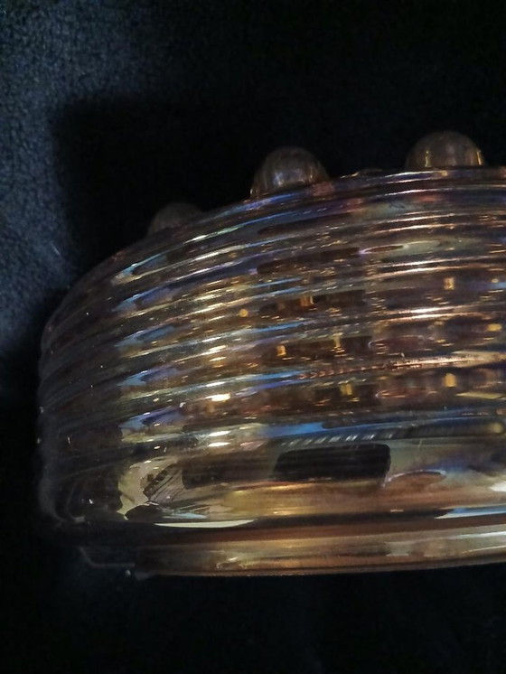 Image 1 of Leuchtend orange-goldene Decken-/Wandleuchte aus den 1980er Jahren