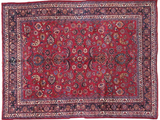 Image 1 of Tappeto persiano antico Mashad, fatto a mano, 265 cm x 335 cm, anni '10 del Novecento - 1B461