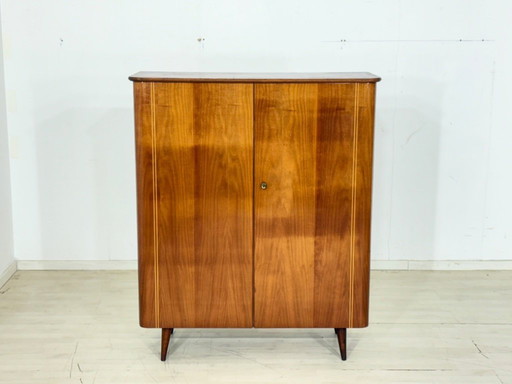 Armoire à linge vintage des années 50, meuble en bois, penderie, style vintage