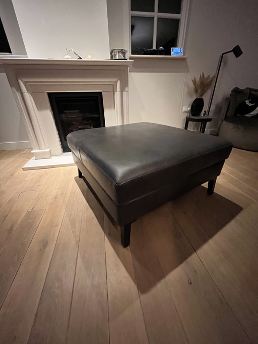 Poef Hofstede Raanhuis bruin leer