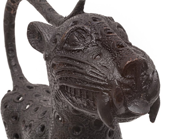 Coppia di leopardi reali del Benin – Oggetti decorativi, Bronze (photo 10 of 12)